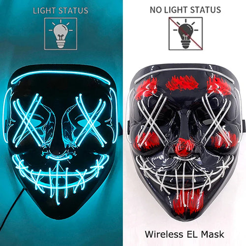 Neonowa maska LED (Purge)- HIT HALLOWEEN 2025